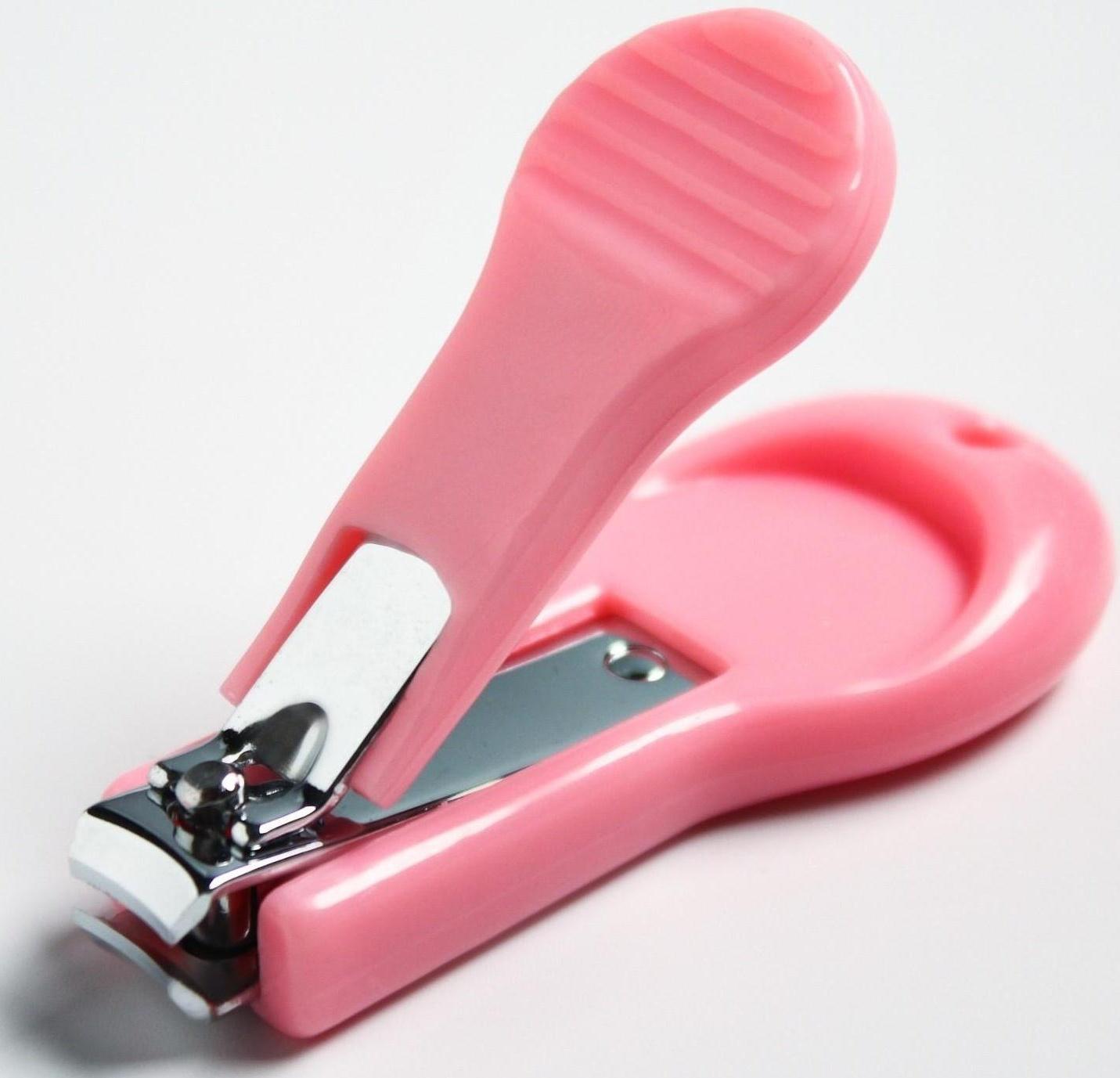 Детский маникюрный набор (ножницы, книпсер, пилка, пинцет), цвет розовый