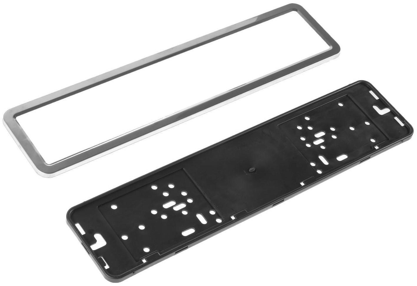 Держатель номера TORSO, нержавеющая сталь, подложка пластик, хром