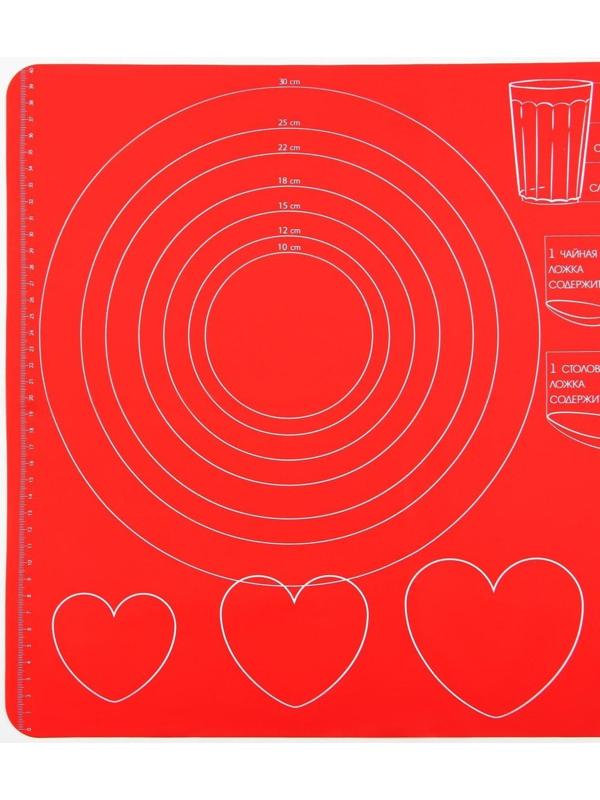 Силиконовый коврик для выпечки «Готовим с любовью», 50 х 40 см