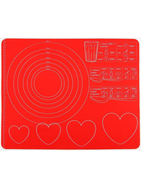 Силиконовый коврик для выпечки «Готовим с любовью», 50 х 40 см
