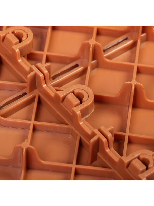 Модульное покрытие, 30 × 30 см, пластик, терракотовое, 1 шт.