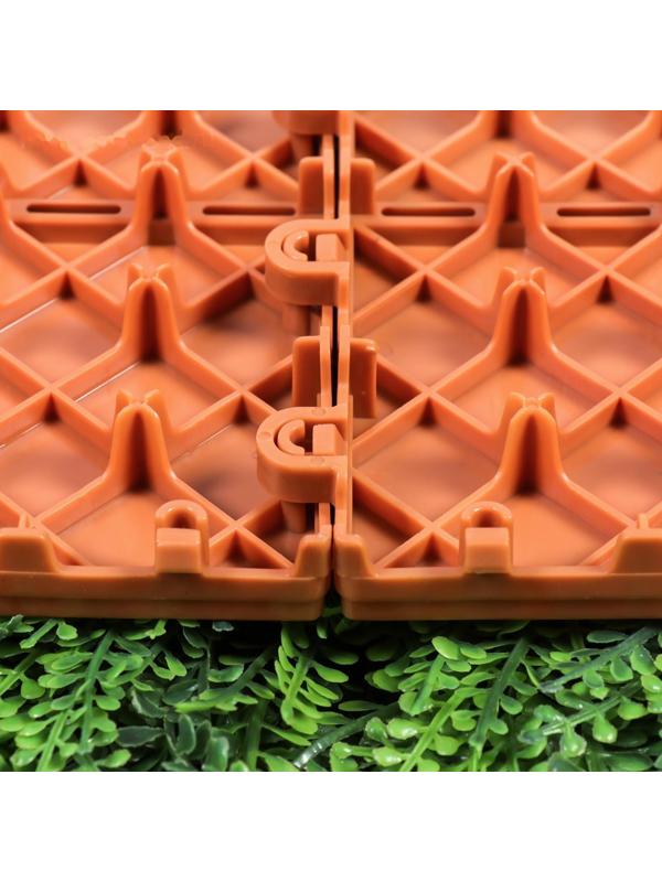 Модульное покрытие, 30 × 30 см, пластик, терракотовое, 1 шт.