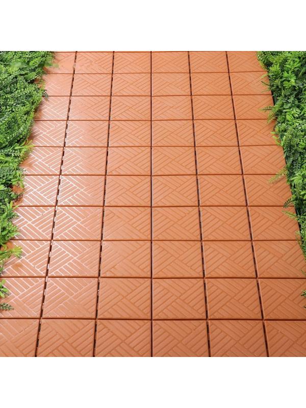 Модульное покрытие, 30 × 30 см, пластик, терракотовое, 1 шт.