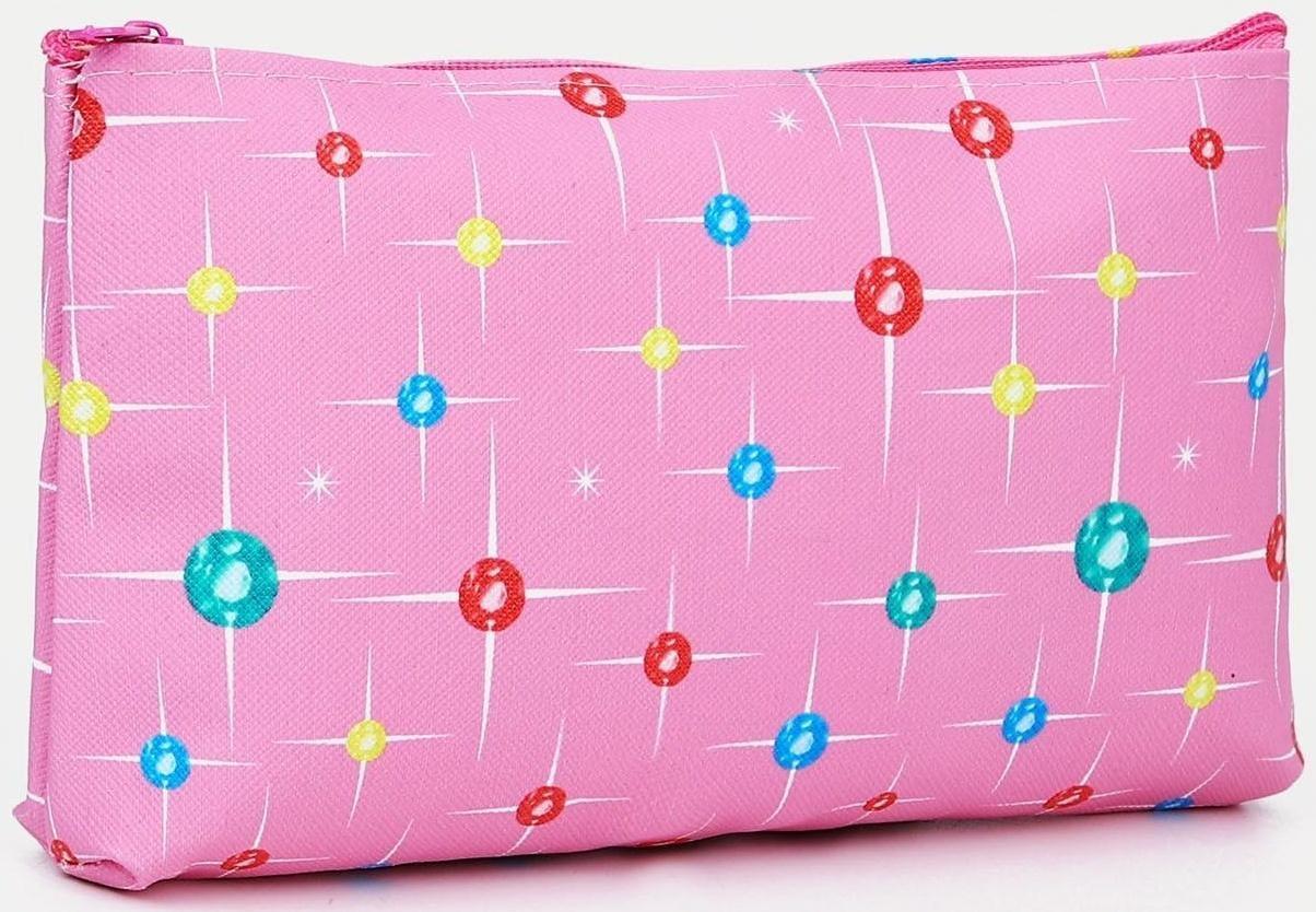 Косметичка простая, отдел на молнии, цвет розовый