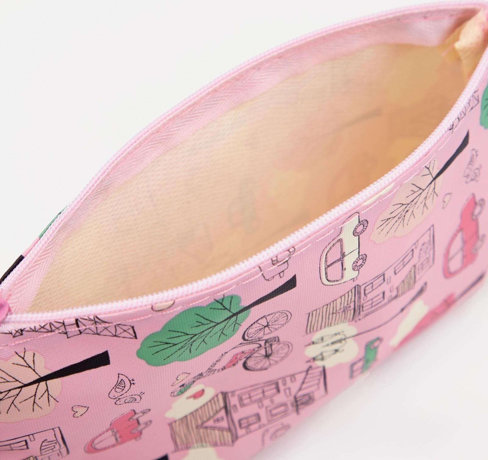 Косметичка на молнии, цвет розовый