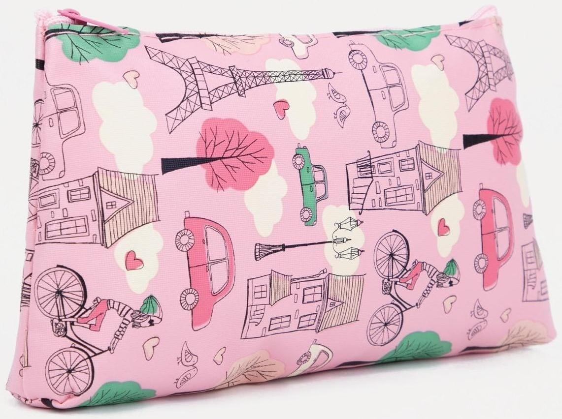 Косметичка на молнии, цвет розовый