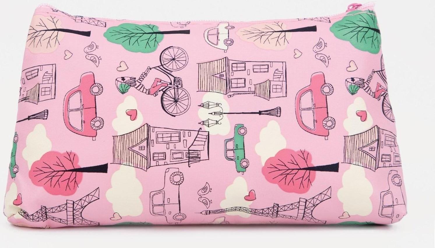 Косметичка на молнии, цвет розовый