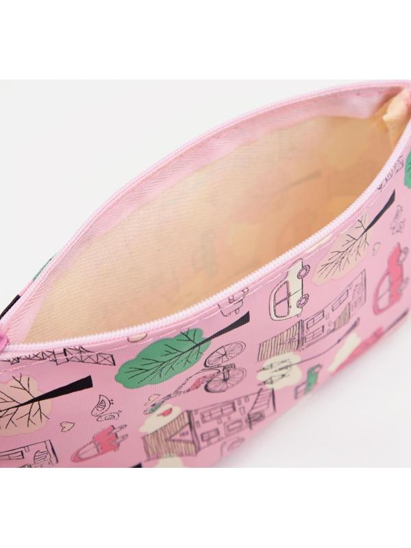 Косметичка на молнии, цвет розовый