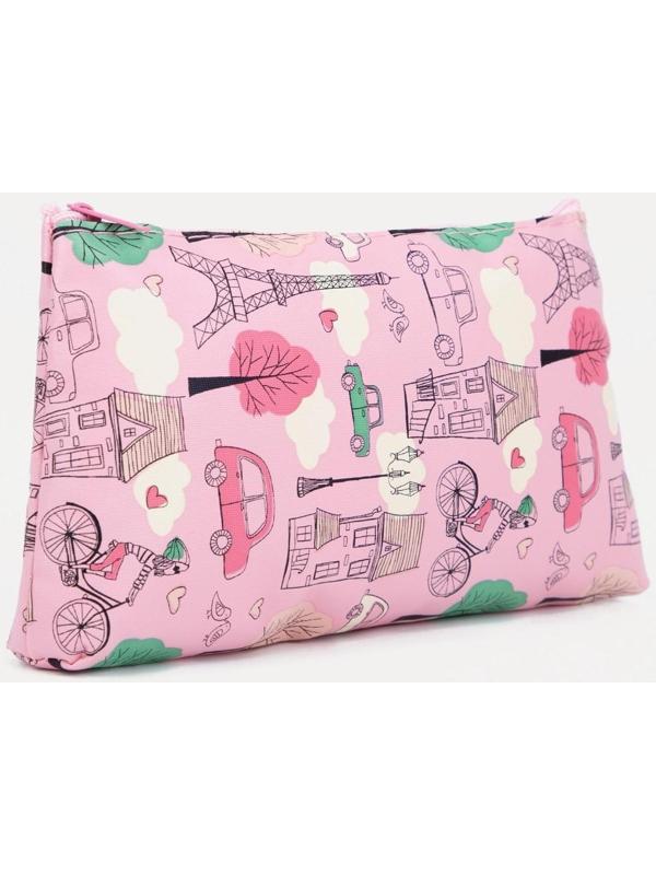 Косметичка на молнии, цвет розовый