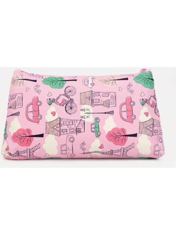 Косметичка на молнии, цвет розовый