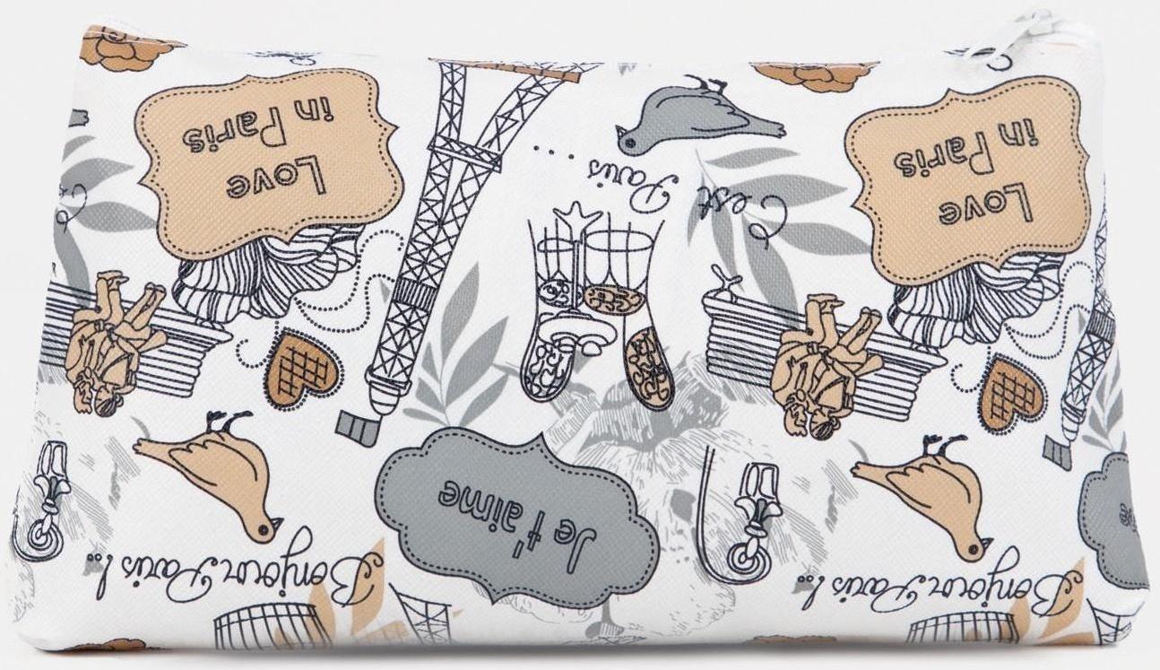 Косметичка на молнии, цвет белый