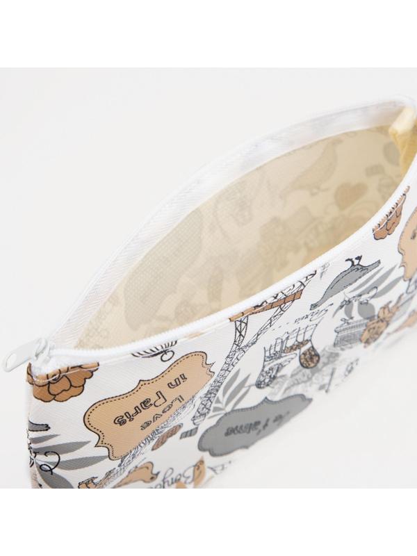 Косметичка на молнии, цвет белый