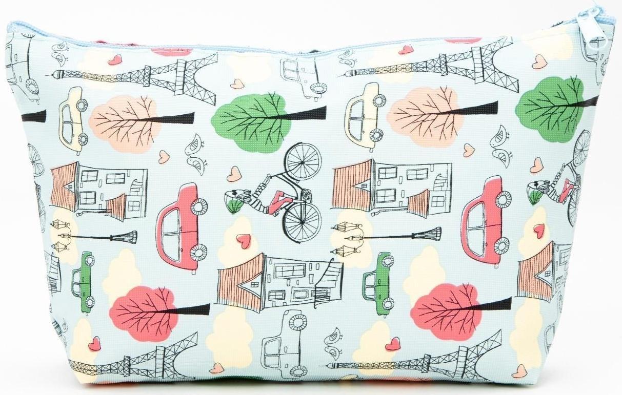 Косметичка на молнии, цвет голубой