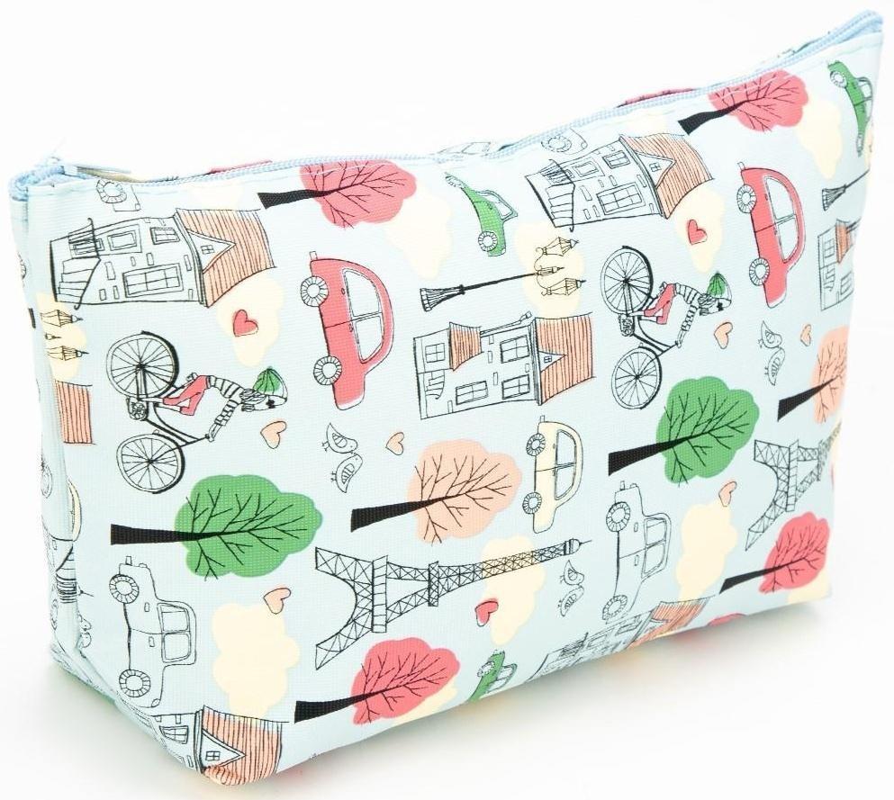 Косметичка на молнии, цвет голубой