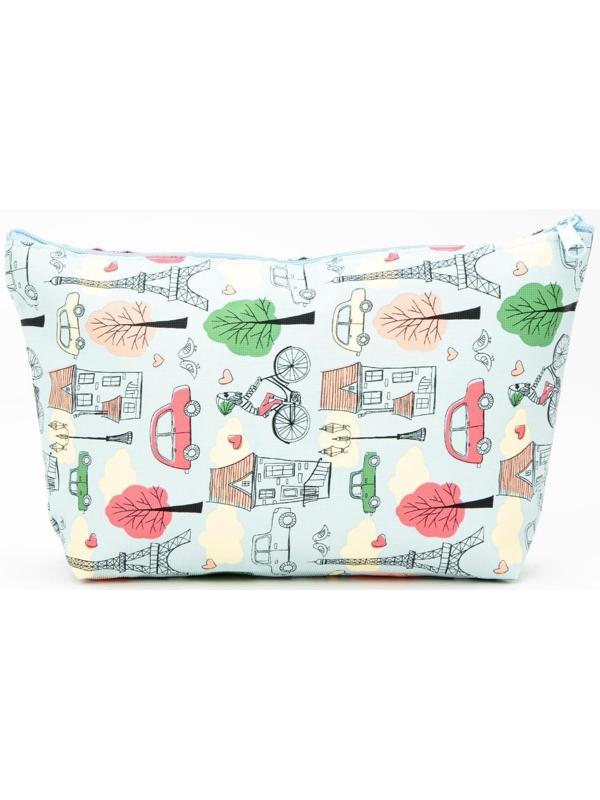 Косметичка на молнии, цвет голубой