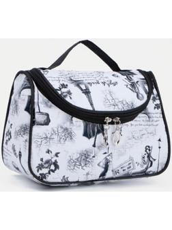 Косметичка на молнии, зеркало, цвет серый