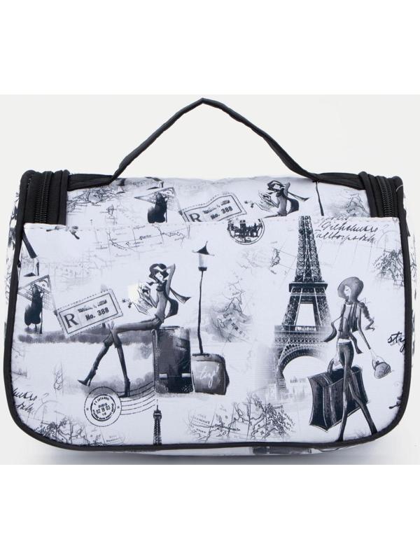 Косметичка на молнии, зеркало, цвет серый