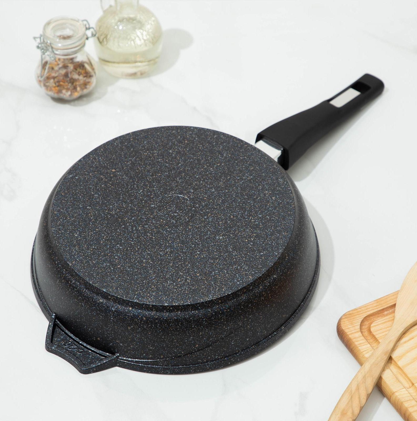 Сковорода «Гранит Star», d=26 см, съёмная ручка, антипригарное покрытие, цвет чёрный