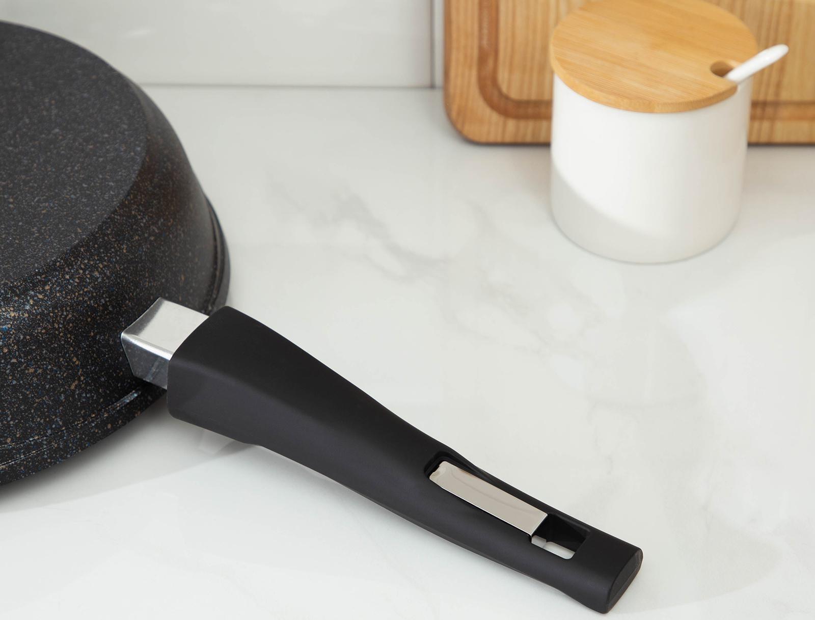 Сковорода «Гранит Star», d=26 см, съёмная ручка, антипригарное покрытие, цвет чёрный