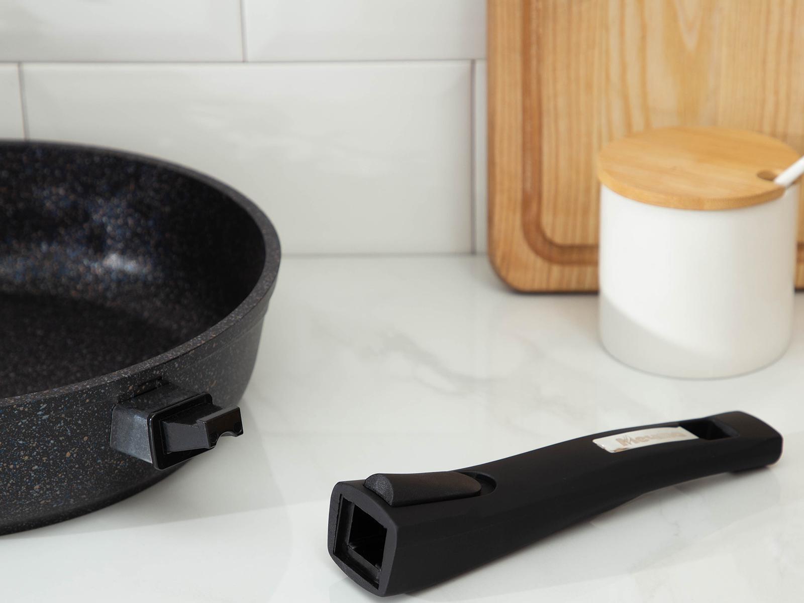 Сковорода «Гранит Star», d=26 см, съёмная ручка, антипригарное покрытие, цвет чёрный