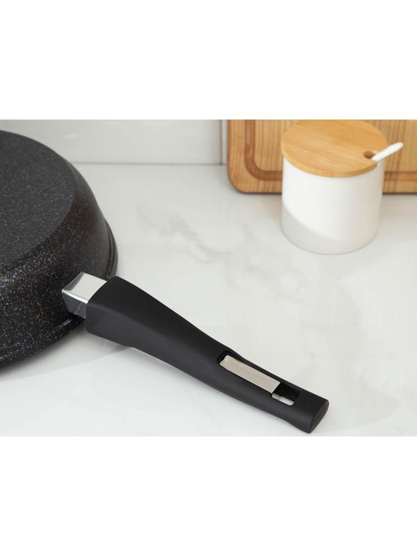 Сковорода «Гранит Star», d=26 см, съёмная ручка, антипригарное покрытие, цвет чёрный