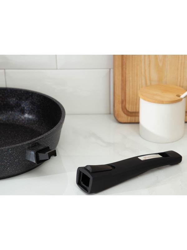 Сковорода «Гранит Star», d=26 см, съёмная ручка, антипригарное покрытие, цвет чёрный