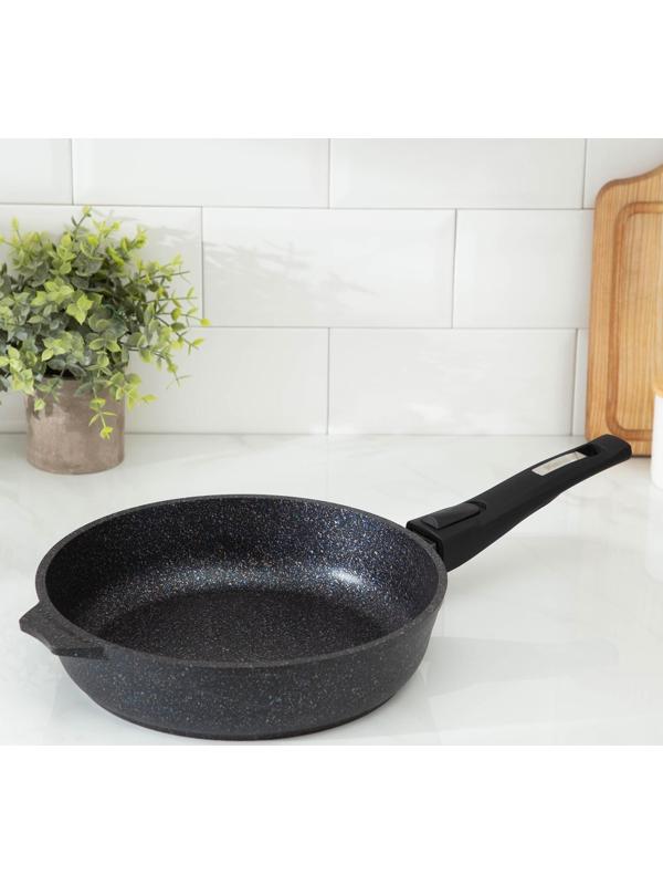 Сковорода «Гранит Star», d=26 см, съёмная ручка, антипригарное покрытие, цвет чёрный