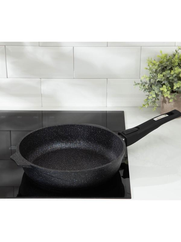 Сковорода «Гранит Star», d=26 см, съёмная ручка, антипригарное покрытие, цвет чёрный