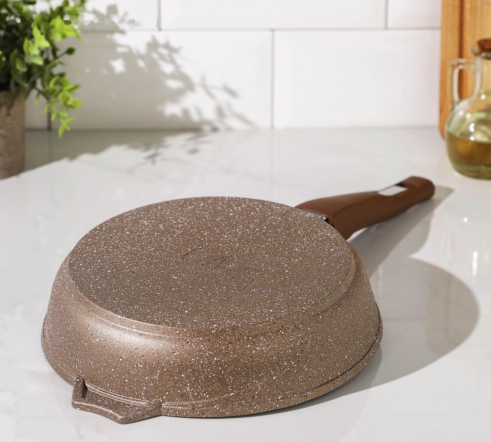 Сковорода «Гранит Brown», d=24 см, антипригарное покрытие, съёмная ручка, цвет МИКС