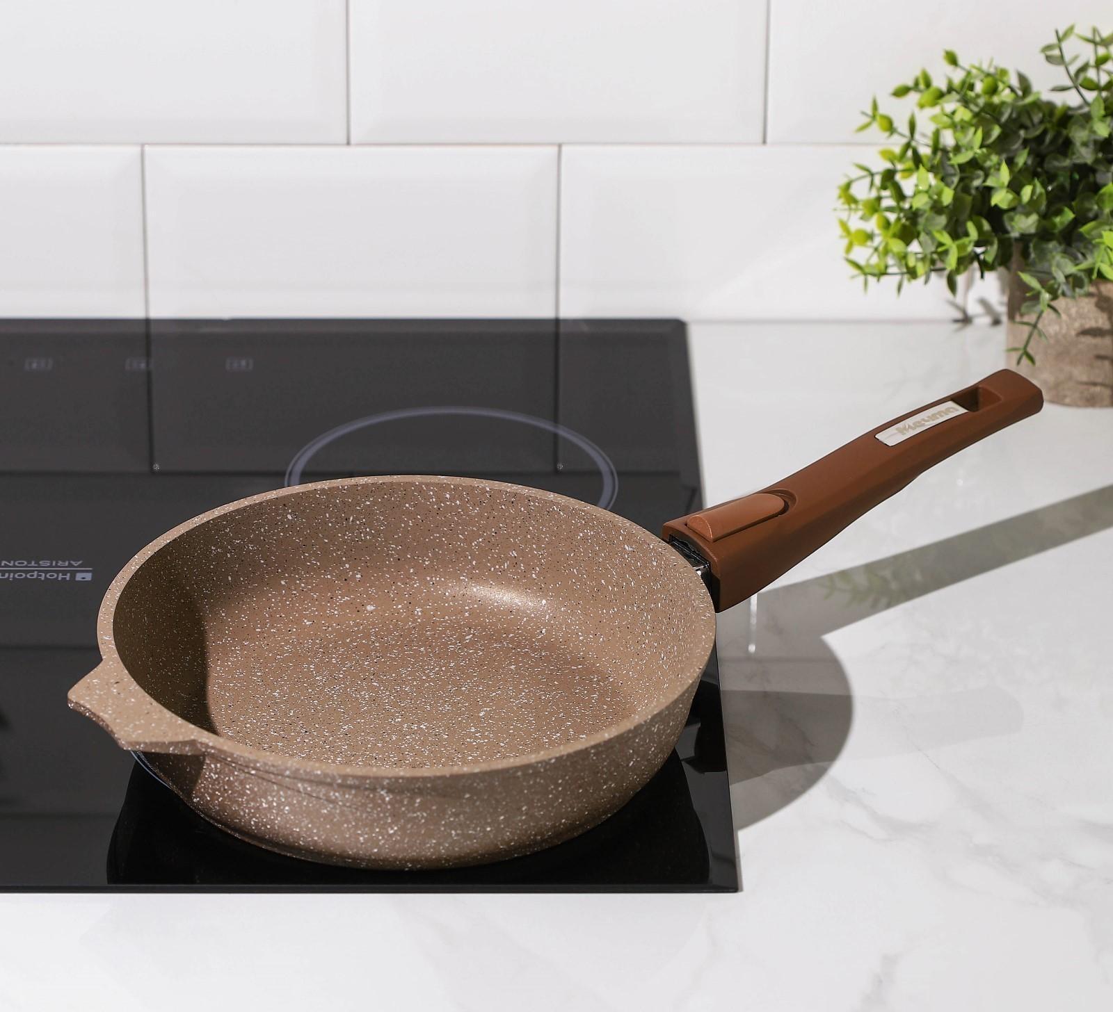 Сковорода «Гранит Brown», d=24 см, антипригарное покрытие, съёмная ручка, цвет МИКС