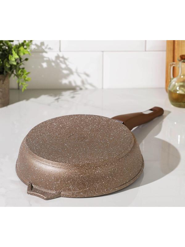 Сковорода «Гранит Brown», d=24 см, антипригарное покрытие, съёмная ручка, цвет МИКС