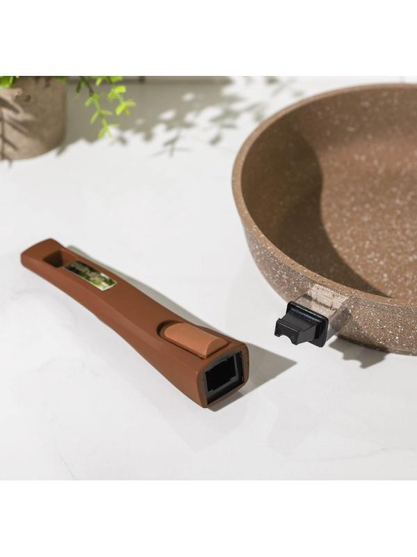 Сковорода «Гранит Brown», d=24 см, антипригарное покрытие, съёмная ручка, цвет МИКС