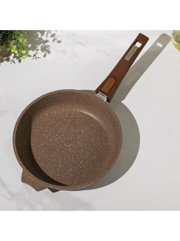 Сковорода «Гранит Brown», d=24 см, антипригарное покрытие, съёмная ручка, цвет МИКС