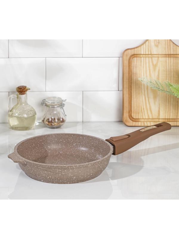 Сковорода «Гранит Brown», d=20 см, антипригарное покрытие, съёмная ручка, цвет МИКС