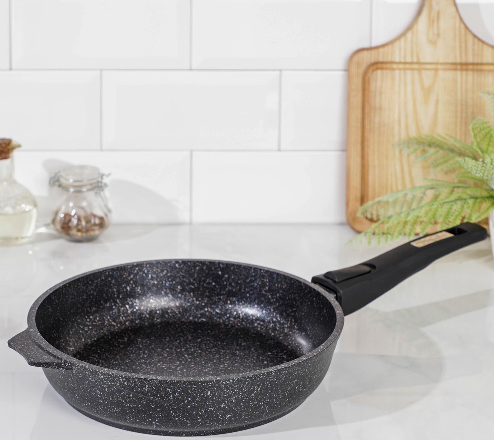 Сковорода «Гранит Star», d=24 см, съёмная ручка, антипригарное покрытие, цвет чёрный