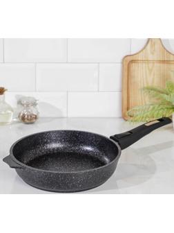 Сковорода «Гранит Star», d=24 см, съёмная ручка, антипригарное покрытие, цвет чёрный