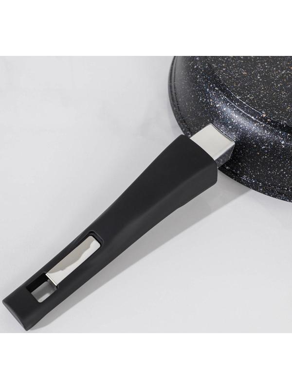 Сковорода «Гранит Star», d=24 см, съёмная ручка, антипригарное покрытие, цвет чёрный