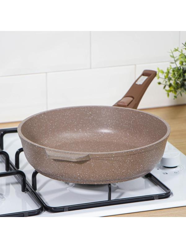 Сковорода «Гранит Brown», d=26 см, антипригарное покрытие, съёмная ручка, цвет МИКС