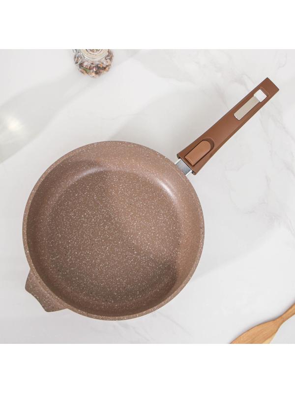 Сковорода «Гранит Brown», d=26 см, антипригарное покрытие, съёмная ручка, цвет МИКС