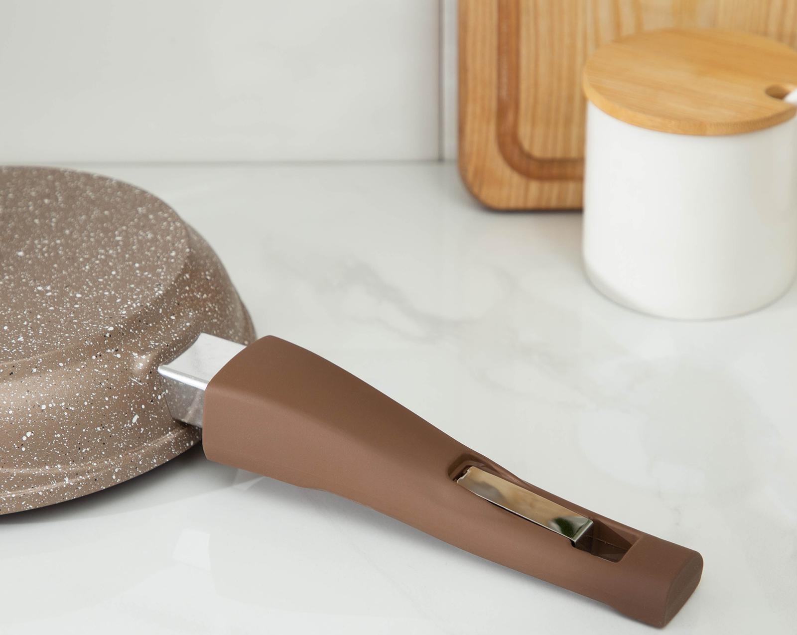 Сковорода «Гранит Brown», d=18 см, антипригарное покрытие, съёмная ручка, цвет МИКС