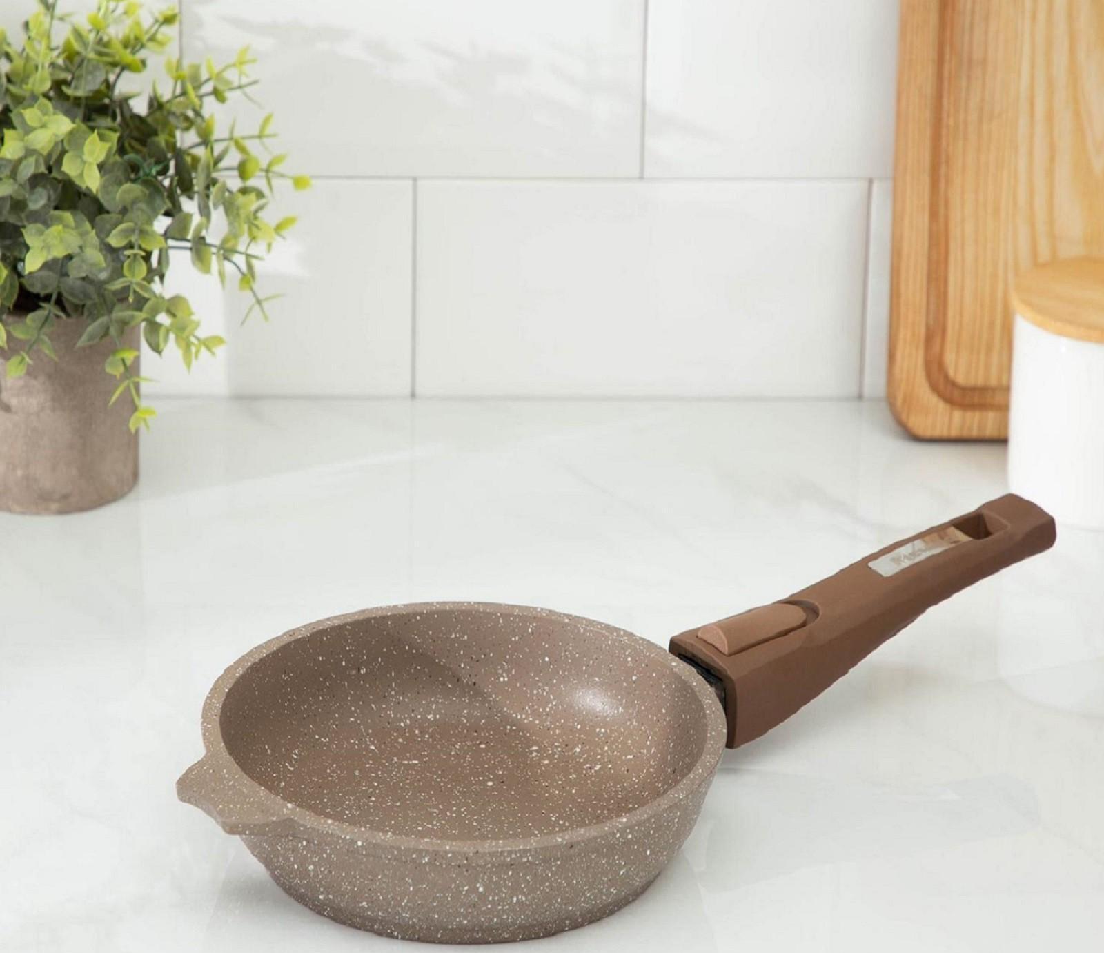 Сковорода «Гранит Brown», d=18 см, антипригарное покрытие, съёмная ручка, цвет МИКС