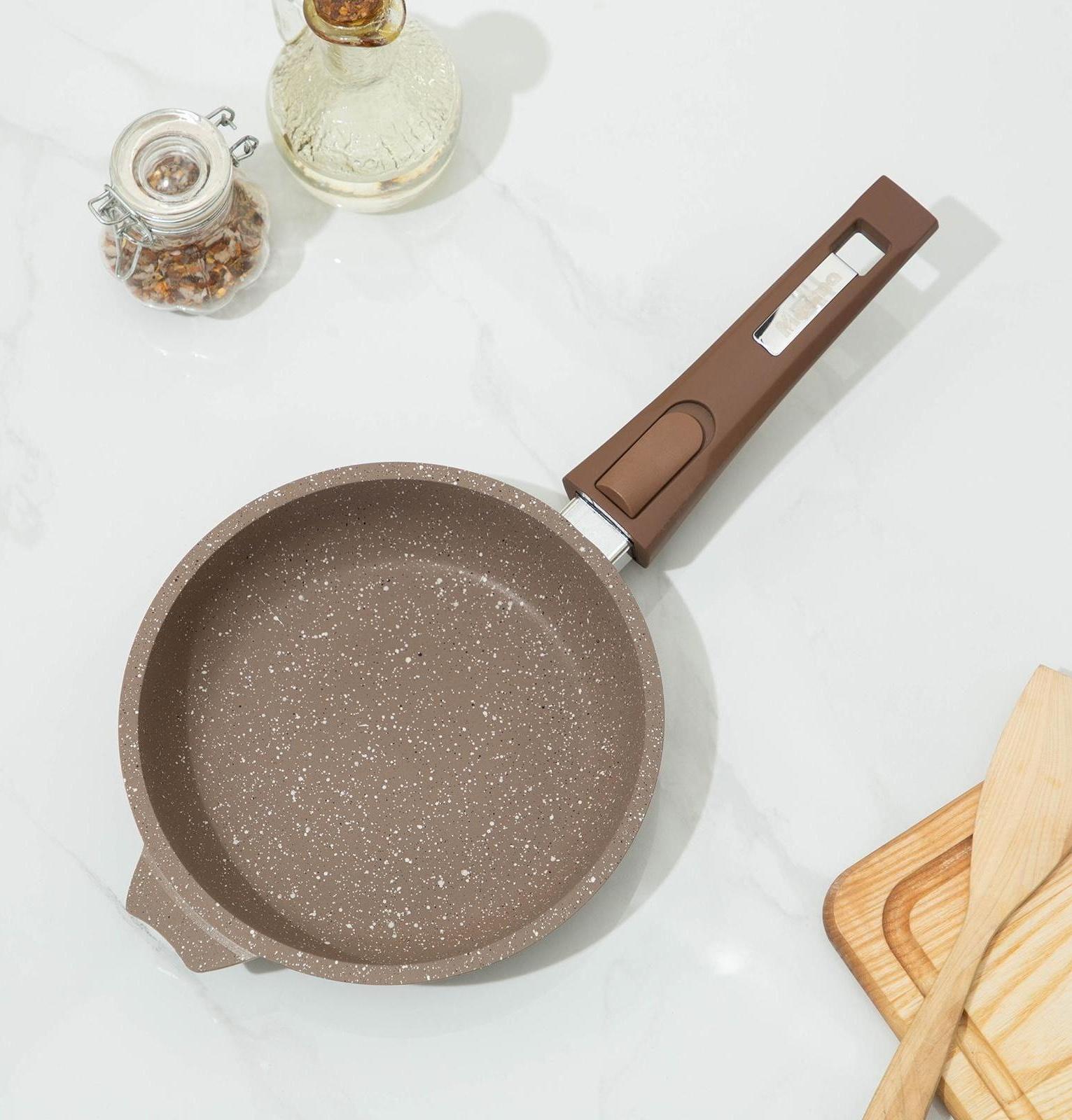 Сковорода «Гранит Brown», d=18 см, антипригарное покрытие, съёмная ручка, цвет МИКС