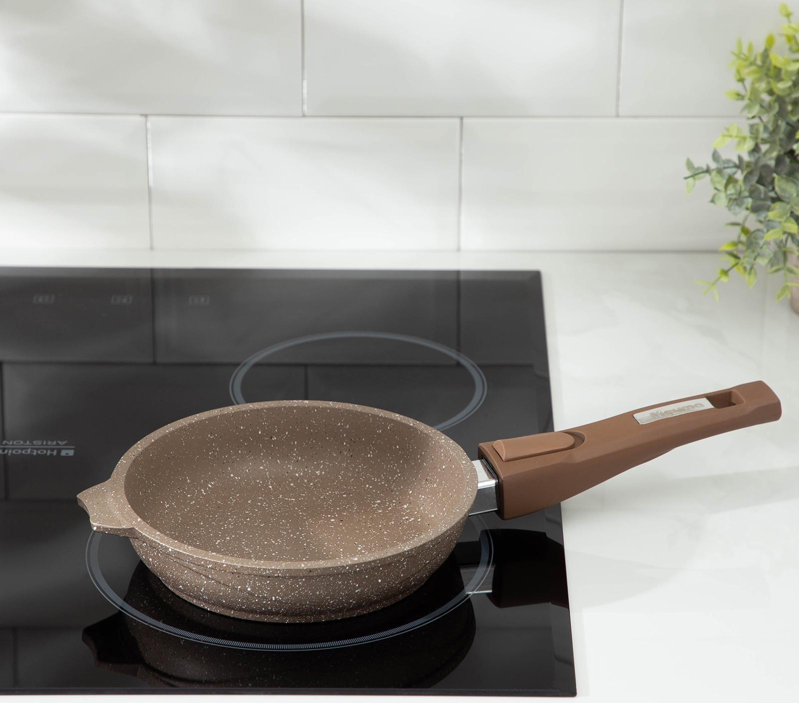 Сковорода «Гранит Brown», d=18 см, антипригарное покрытие, съёмная ручка, цвет МИКС