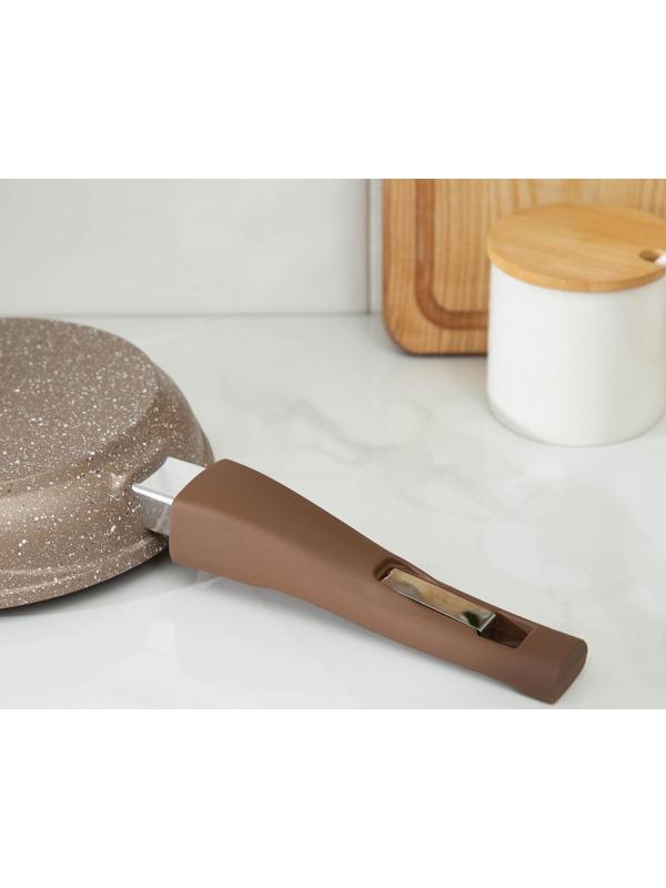 Сковорода «Гранит Brown», d=18 см, антипригарное покрытие, съёмная ручка, цвет МИКС