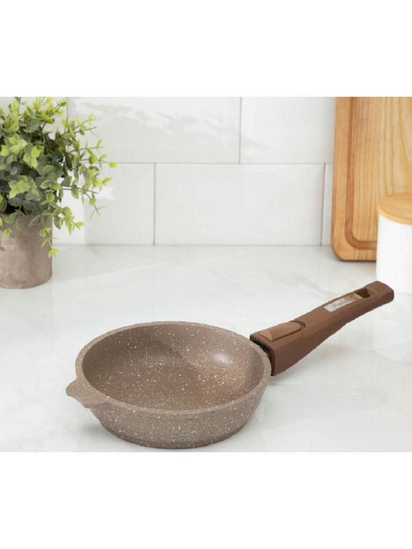Сковорода «Гранит Brown», d=18 см, антипригарное покрытие, съёмная ручка, цвет МИКС