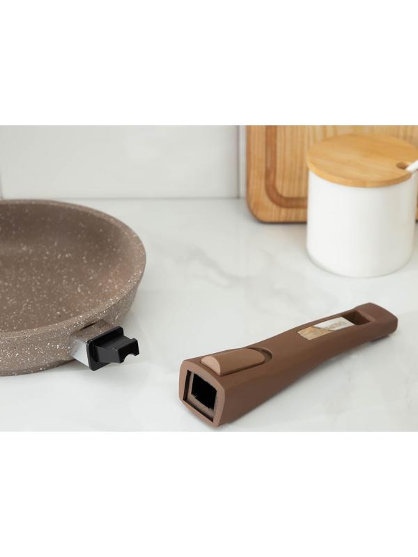 Сковорода «Гранит Brown», d=18 см, антипригарное покрытие, съёмная ручка, цвет МИКС