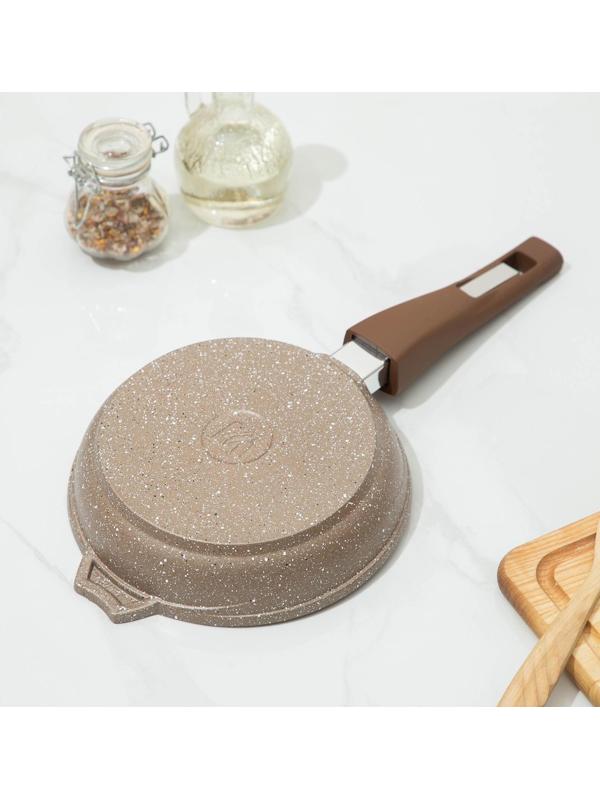 Сковорода «Гранит Brown», d=18 см, антипригарное покрытие, съёмная ручка, цвет МИКС