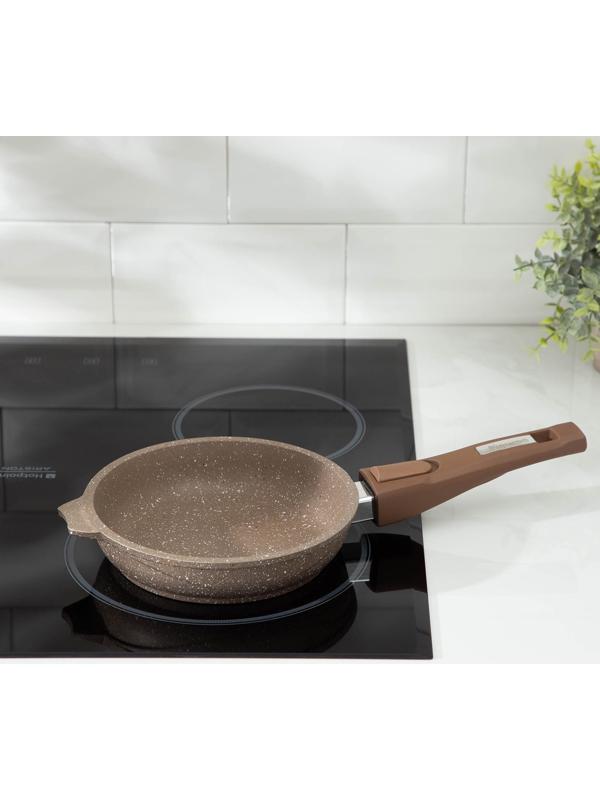 Сковорода «Гранит Brown», d=18 см, антипригарное покрытие, съёмная ручка, цвет МИКС