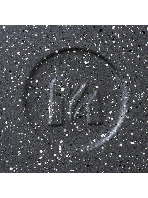 Сковорода-гриль квадратная «Гранит», 26×26 см, пластиковая ручка, стеклянная крышка, антипригарное покрытие, цвет серый