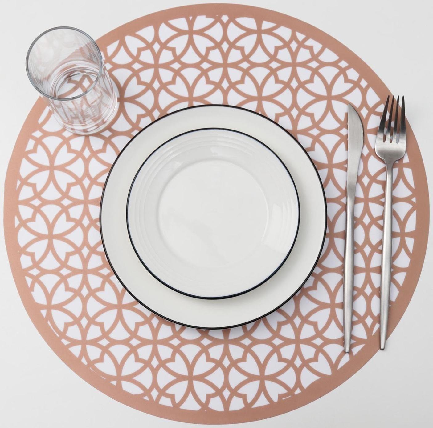 Салфетка сервировочная на стол «Шарм», 38×38 см, цвет металлик коричневый